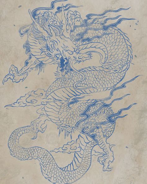 Traditional style Dragon design Ink drawing on Japanese parchment #ink #dragon #japanese Japanese Dragon Design, Japanese Dragon Art, Japanese Style Dragon, Dragon Traditional, Traditional Japanese Dragon, Ink Dragon, Japanese Dragons, Dragon Japanese, Asian Dragon