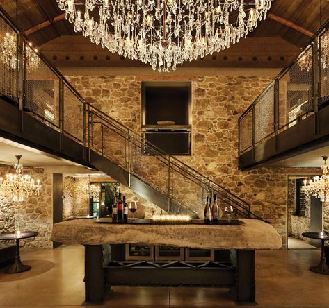 Wine Vault, Wine Tasting Room, Ski House, Rh Modern, Patio Spaces, Modern Shop, Tasting Room, Bath Furniture, Mediterranean Style