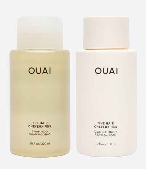 Woman using OUAI Fine conditioner for fine hair types to add volume Ouai Shampoo And Conditioner, Ouai Shampoo, Ouai Hair Oil, Ouai Hair, Shampoo And Conditioner Set, Sulfate Free, Birthday Wishlist, Strong Hair, Hair Conditioner