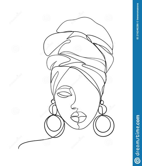 Embroidered Canvas Art, Abstract Face Art, Vinyl Tumblers, Africa Art, Line Art Design, Outline Art, Abstract Line Art, Afro Art, Abstract Portrait