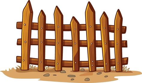 Wooden Garden Fence, Fence Wall, Illustration Cartoon, Wooden Fence, Cartoon Drawing, Cityscape Photos, Wood Fence, Wooden Garden, Nature Backgrounds