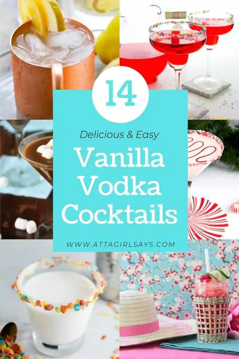 Vanilla Vodka Cocktails, Whipped Vodka Drinks, Vanilla Vodka Recipes, Vanilla Vodka Drinks, Mistletoe Martini, Vanilla Cocktail, Cherry Recipe, Vanilla Drinks, Vodka Mixed Drinks