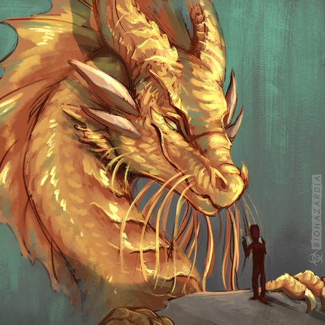 gold dragon from D&D! quick painting! Gold Dragon Art Dnd, How To Draw Gold, Gold Dragon Dnd, Ancient Gold Dragon, Gold Dragon Art, Rice Map, Comfort Painting, Dragons Hoard, Dragon Paintings