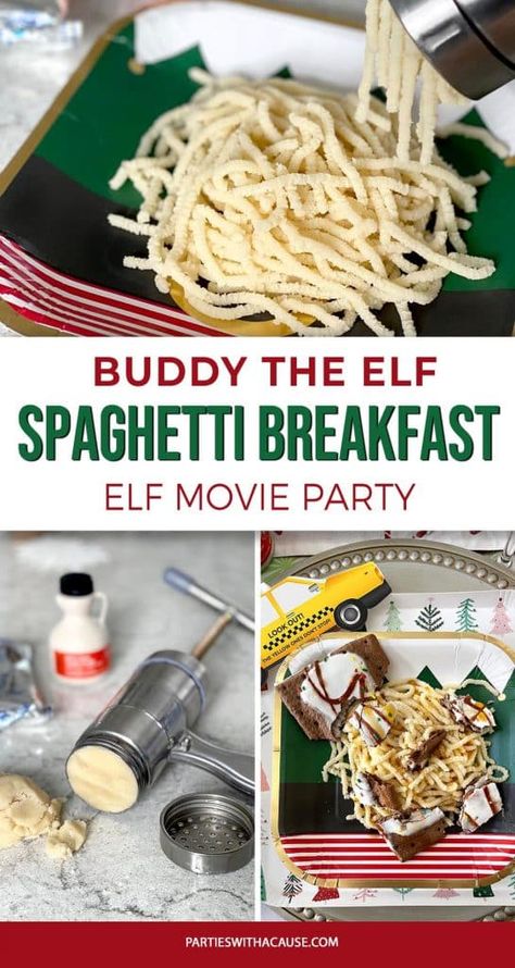 Elf Themed Breakfast, Elf Slumber Party Ideas, Elf Viewing Party, Elf Movie Christmas Party Ideas, Elf Movie Themed Party Food, Buddy The Elf Recipes, Elf Movie Charcuterie Board, Food From Christmas Movies, Elf Themed Appetizers