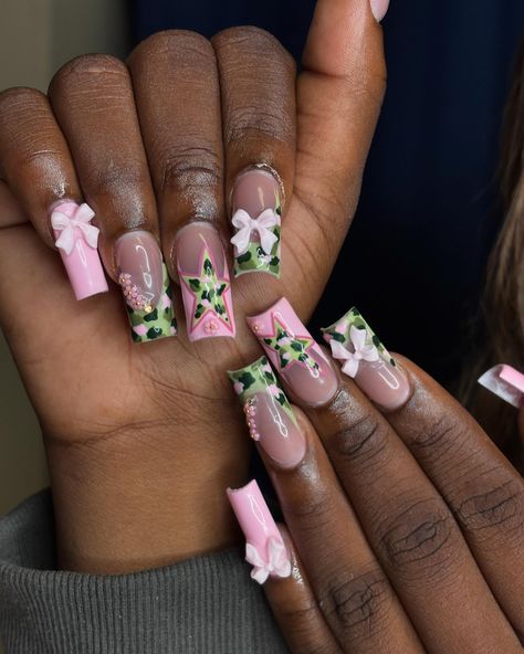 pink camo nails 💚🩷 - if you’re seeing this dm @nails.bydaya_ to book an appt 🤍 - - - - - - - - - - - - #pinknails #girlynails #coquettenails #pinkbow #camonails #camonaildesign #pinkcamo #pinkcamonails #camostar #pinknaildesign #fyp #gelxnails #gelxnailtech #bptnailtech #ctnailtech #ctnails #bptnails #bridgeportnails #bridgeportct #bridgeportnailtech #bridgeportctnailtech #bridgeportctnails #beginner #notaprofessional #justforfun #nailart #naildesigns #nailinspo #nails.bydaya_ #nailsbydaya Pink Camo Nails, Camo Nail Designs, Camo Nails, Acrylic Nails Coffin Pink, Pink Nail Designs, Acrylic Nails Coffin, Nails Coffin, Pink Camo, Nail Tech