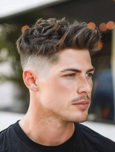 Haircut Ideas For Wavy Hair, Haircuts For Mens, Textured Fade, Mid Fade Haircut, Fade Haircuts For Men, Trendy Mens Hairstyles, Mullet Fade, Strong Jawline, Short Haircuts For Men