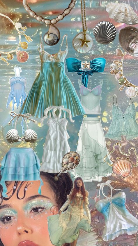 mermaid inspo, mermaid aesthetic, ocean, beach, mermaid costume, siren, siren costume l Mermaid Core Swimwear, Ocean Witch Aesthetic Fashion, Mermaid Pants Outfit, Mako Mermaids Costume, Atlantis Theme Party Outfit, H2o Themed Party, Mermaid Chappell Roan, Chappell Roan Mermaid Theme, Mermaid Birthday Party Aesthetic