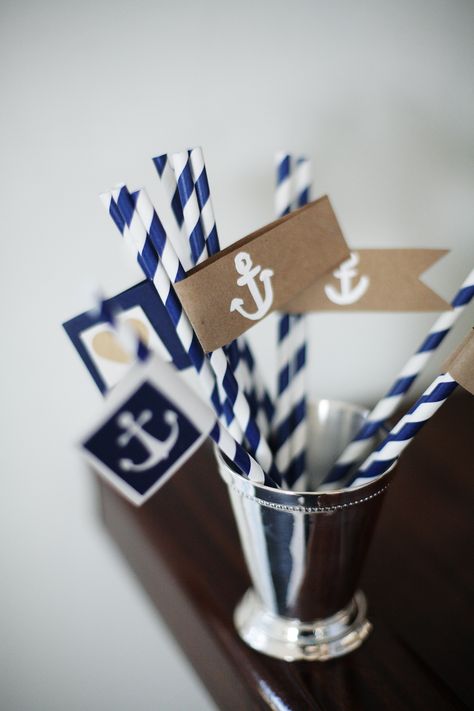 Sailor Wedding, Wedding Straws, Nautical Wedding Inspiration, Chesapeake Bay Beach Club, Nautical Bridal Showers, Beachy Wedding, Nautical Wedding Theme, Red Birthday, Military Wedding