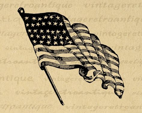 American Flag Digital Image Instant Download Printable Graphic Vintage America Clip Art for Iron on Transfers etc 300dpi No.1813 by VintageRetroAntique on Etsy American Flag Clip Art, Burlap Background, Vintage Clip Art, Throw Pillow Fabric, Classic Americana, Patriotic Decor, Antique Illustration, Clip Art Vintage, Art Et Illustration