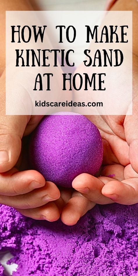 DIY kinetic sand is perfect for sensory play. Discover this easy recipe for homemade kinetic sand. Click the image to know more. Follow us for more tips. #sensoryplay #kidscrafts Play Sand Recipe, Kinetic Sand Recipe, Homemade Fidget, Homemade Kinetic Sand, Homemade Fidget Toys, Make Kinetic Sand, Sand Recipe, Diy Kinetic Sand, Sands Recipe