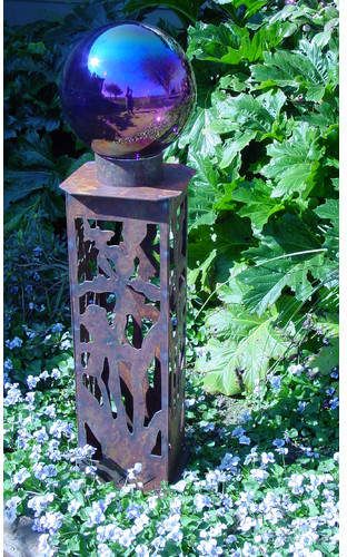 Gazing Ball Pedestal, what does your future hold....? #ad Gazing Globe, Gazing Balls, Metal Plant Stand, Gazing Ball, Lawn Ornaments, Garden Accents, Mosaic Projects, Garden Art Sculptures, Garden Art Diy