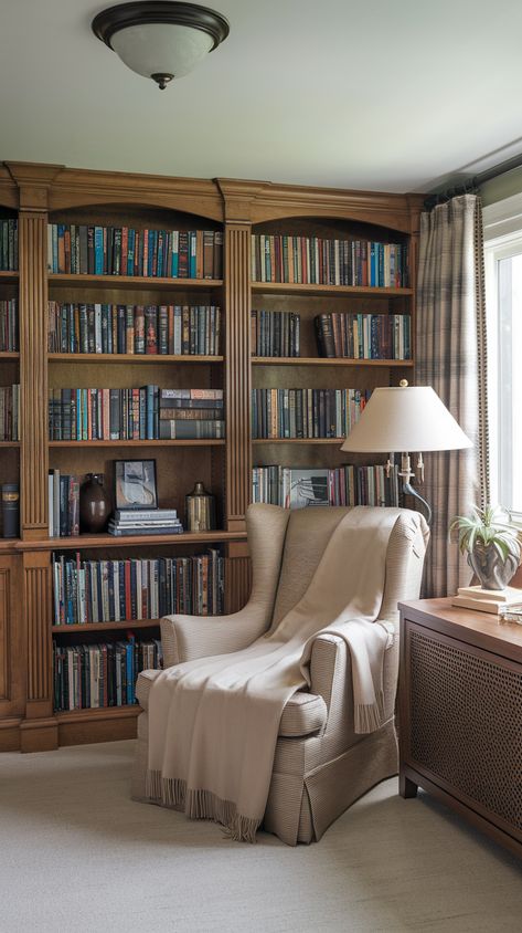 Inspiring Ideas for a Home Library 29 Inspiring Ideas for a Home Library Small Home Library Design, Cozy Home Library Ideas, Elegant Library, Small Home Library, Home Library Design Ideas, Library Rooms, Home Library Decor, Cozy Home Library, Home Library Rooms