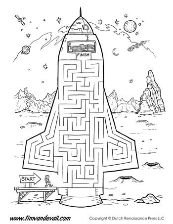 Rocket Ship Maze: Make your way up into the driver's seat of the space craft. Space Activities For Kids, Maze Worksheet, Mazes For Kids, Free Puzzles, Space Activities, Summer Reading Program, Space Projects, Space Party, Space Birthday