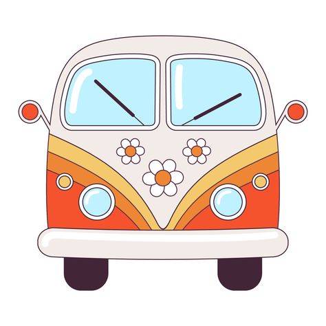 Download the Hippie vintage orange car a mini van retro bus 1960s, 60s, 70s. Groovy Psychedelic cartoon element - funky illustration in hippie style. Flat vector illustration isolated on the white background. 20318052 royalty-free Vector from Vecteezy for your project and explore over a million other vectors, icons and clipart graphics! 70s Drawings Easy, Combi Hippie, Van Drawing, Van Hippie, Bus Drawing, Retro Bus, Hippie Car, Orange Car, Hippie Party