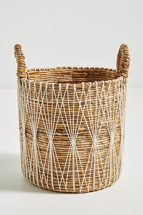 Mini Baskets, Macrame Basket, Modern Baskets, Basket Weaving Diy, Plastic Baskets, Newspaper Crafts, Diy Basket, Basket Set, Rope Basket