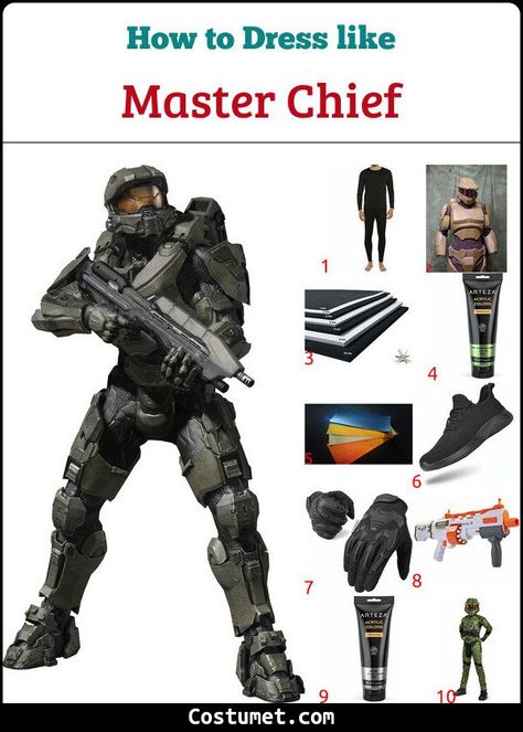 Master Chief (Halo) Costume for Cosplay & Halloween Master Chief Armor, Master Chief Costume, Halo Costume, Master Chief Halo, Halo Cosplay, Tactical Armor, Halo Master Chief, Costume Tutorial, Tactical Gloves