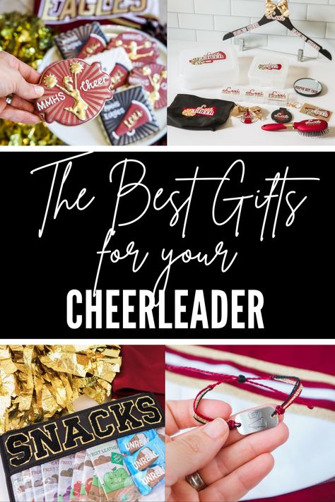 The Best Gift Ideas for Your Cheerleader: Insanely Cool Presents She’ll Love! - Practical Perfection Cheer Team Gifts From Coach, End Of Year Cheer Gifts For Team, Gifts From Cheer Coach, Cheerleaders Gifts Ideas, Cheer Team Gift Ideas Diy, Cheerleader Gifts From Coach, Gifts For Football Players From Cheerleaders, Diy Cheer Team Gifts Cute Ideas, Cheerleader Good Luck Gifts