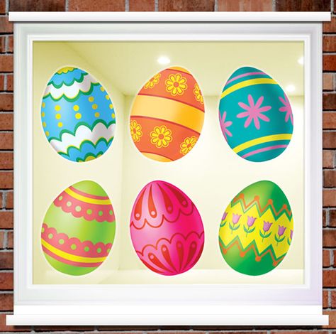 easter easter egg window clings - 11cm £1.99 each Easter Egg Designs, Easter Egg Painting, Egg Painting, Coloring Easter Eggs, Egg Designs, Easter Colors, Easter Design, Easter Egg Decorating, Easter Celebration