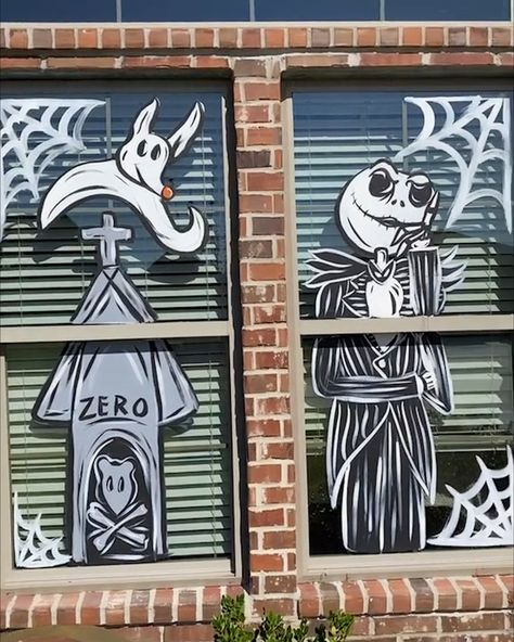 Halloween window painting | I need these spooktacular windows! (victoriasisco23 on tiktok!) | By Goodful Painting Windows For Halloween, Store Window Decoration, October Window Display, Halloween Painted Window Ideas, Halloween Door Painting Ideas, Halloween Window Display Paint, Window Halloween Painting, Halloween Window Chalk Art, Window Painting Ideas Halloween