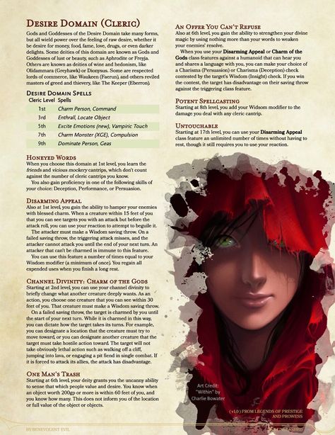 Cleric Domains, Homebrew Classes, Dnd Cleric, Dungeons And Dragons Races, Dnd Homebrew, D D Classes, Dungeon Master's Guide, Dnd Races, Dnd Classes