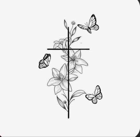 Tattoos For Guys Cross, Rose Cross Tattoo, Neck Tattoo Ideas, Fineline Tattoos, Biblical Tattoos, Bible Tattoos, 16 Tattoo, Basic Tattoos, Verse Tattoos