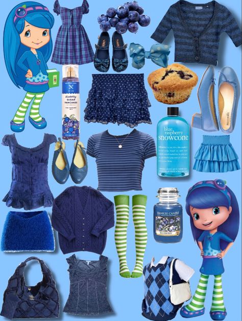 Blue Strawberry Shortcake Character, Blueberry Strawberry Shortcake Costume, Blueberry Shortcake Costume, Blueberry Muffin Character Costume, Blueberry Muffin Strawberry Shortcake Outfit, Blueberry Muffin Strawberry Shortcake Aesthetic, Blueberry Muffin Costume Ideas, Blueberry Muffin Strawberry Shortcake Outfit Ideas, Blueberry Muffin Outfit Inspiration