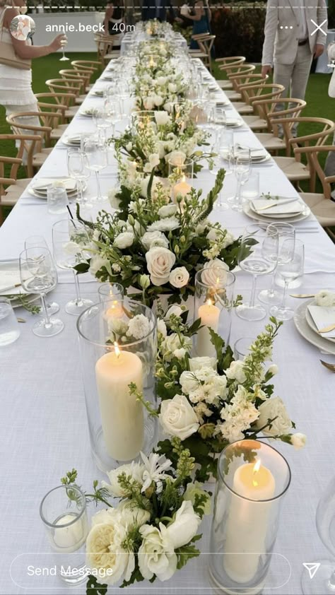 Long Table Wedding, Flowers And Candles, Wedding Outfit Guest, Tafel Decor, Dream Wedding Decorations, Wedding Table Flowers, בר מצווה, Future Wedding Plans, Long Table