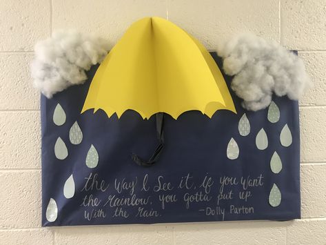 April Bulletin Board Umbrella Bulletin Board, Bulletin Boards Kindergarten, Kindergarten Kindness, Weather Bulletin Board, April Bulletin Boards, Easter Bulletin Boards, Kindness Bulletin Board, Science Bulletin Boards, College Bulletin Boards