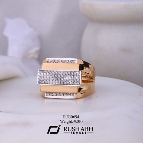 Mens Wedding Rings Unique Diamonds, Rose Gold Rings For Men, Mens Ring Designs Gold Latest, Gold Ring For Boys, Boy Ring Design, Mens Ring Designs Diamonds, Men Diamond Ring Unique, Jents Rings Gold, Gents Diamond Ring Men