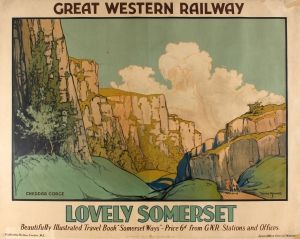 Cheddar Gorge, Southern California Travel, Posters Australia, Countryside Paintings, Great Western Railway, Travel Advertising, Somerset England, Into The West, Railway Posters