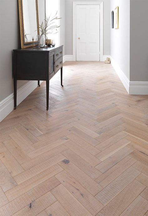 Wooden Kitchen Floor, Hall Flooring, Wood Parquet Flooring, Herringbone Wood Floor, Natural Wood Flooring, Hallway Flooring, Hallway Designs, Wood Parquet, Herringbone Floor