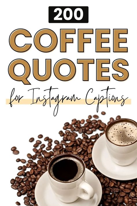 Looking for the perfect Instagram caption for your coffee pics? Look no further! Discover 200 amazing coffee quotes that will add flavor to your feed and make your followers double-tap. From funny to inspirational, we've got you covered. Get inspired and start your day with a steaming cup of creativity! Coffee Talk Quotes, Sunday And Coffee Quotes, Cute Coffee Sayings Quotes, Coffee First Quotes, Coffee Friday Quotes, Barista Quotes Coffee, Spring Coffee Quotes, Fun Coffee Quotes, Saturday Coffee Quotes