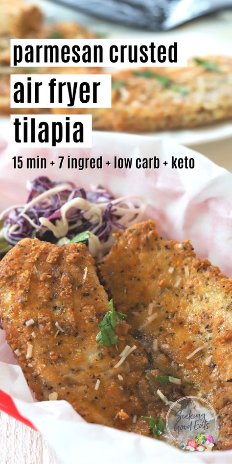 Different Ways To Make Tilapia, Tilapia Recipes Low Calorie, Tilapia Recipes Baked Healthy Low Carb, Talapia Ideas Air Fryer Keto, Baked Tilapia Recipes Air Fryer, Panko Tilapia Air Fryer, Fish Air Fryer Recipes Tilapia, Talpia Fish Air Fryer, Parmesan Crusted Tilapia Air Fryer