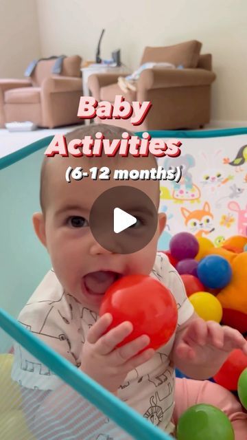 Celena Kinsey on Instagram: "SAVE THIS! It’s the ultimate list of activities that are easy, quick and engaging for babies 6-12 months.  p.s.- if you can get one, a ball pit is always worth it.   1.water sensory play. It has never failed me from babies to preschoolers .   2. taste safe foam: hand mix the liquid from a can of no sodium chickpeas, add it to a tray and add toys!  3. Contact paper toy rescue: tape some contact paper to a wall or high chair and then add large toys. Have your baby try to rescue them.  4. Gelatin dig: make gelatin according to the box ‘s instructions and then add baby toys to it. Let it set for a few hours  5. Rubber band rescue; take a loaf pan and wrap rubber bands around it. Add baby toys and have babies rescue them out.  6. Shoe box ball drop: cut a hole in a Infant Table Activities, Math Activities For Babies, 6 Month Baby Play Activities, 10 Month Old Activities Learning, Ball Activities For Babies, Things To Do With A 10 Month Old, Baby Activities 9-12 Months, Activity For Infants Daycare, 6 Month Play Ideas