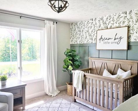 22X36 Dream Big Little One / Farmhouse Style / | Etsy Earthy Nursery, Garden Outfit, Nursery Ideas Boy, Nail Fall, Baby Nursery Inspiration, Farmhouse Nursery, Dream Big Little One, Apartment Decoration, Nursery Room Design