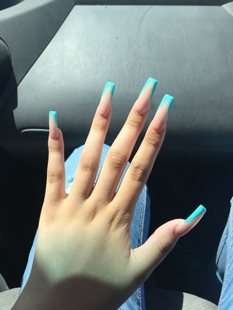 Teal Acrylic Nails Designs, Turquoise Blue Nails Acrylic, Nails Acrylic Torquise, Tiffany Blue Nails Short, Teal Nails Acrylic Coffin, French Tip Turquoise Nails, Aqua Blue Nails Acrylic, Turquoise Nails Long, Tiffany Blue Nails Acrylics