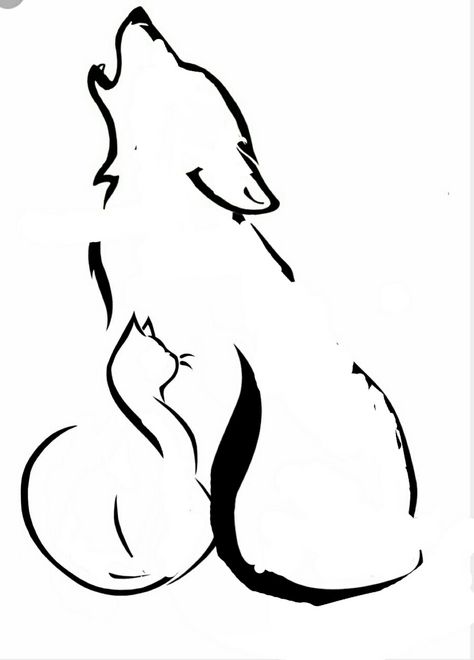 Single Line Wolf Tattoo, Therian Drawing, Spirit Animal Tattoo, Meaningful Symbol Tattoos, Colored Tattoo Design, Dragon Tattoo For Women, Animal Doodles, Small Hand Tattoos, Symbol Tattoos