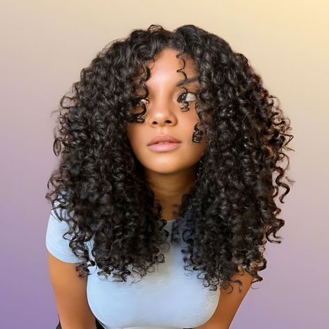 Shoulder Length Curly Hair With Face Framing Layers Coily Hair, Curly Layers Black Women, Curly Face Frame Layers, Round Face With Curly Hair, Curly Cut Inspo Pics, Curly Front Pieces, Curly Cut Inspiration, Long Face Curly Hairstyles, Haïr Cut For Long Curly Hair