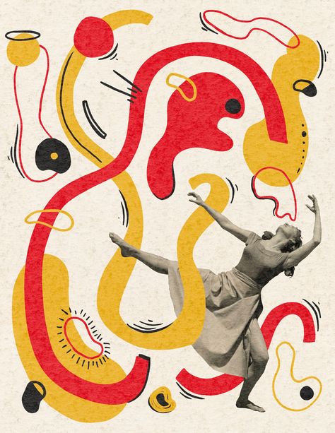 Dancing on Behance Dance Images Art Pictures, Graphic Design Movement, Dance Show Poster, Dadaism Poster, Dancing Illustration Art, Movement Graphic Design, Dance Branding, Dance Graphic Design, Movement Illustration