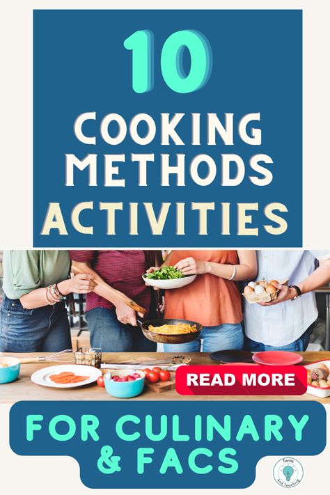 This cooking methods activity blog post describes culinary arts lesson plans and family consumer science cooking methods activities for middle school and high school. Facs Lesson Plans, Cooking Lesson Plans, Family Consumer Science, Culinary Arts Recipes, Culinary Lessons, Lesson Plan Ideas, Cooking In The Classroom, Ways To Cook Eggs, Life Skills Class