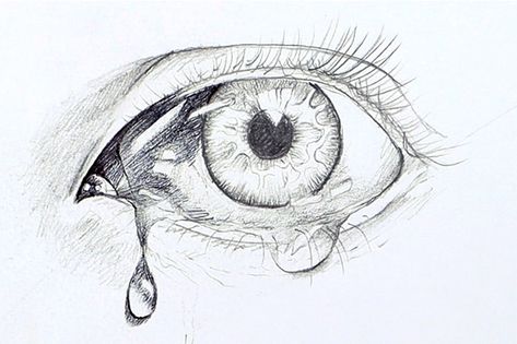 Tear Drop Drawing, Drawing Tears, Drop Drawing, How To Draw Tears, Crying Eyes, Realistic Eye Drawing, Tears In Eyes, Tree Drawings Pencil, Eye Sketch