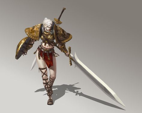 Fantasy Guild, Gladiator Character, Female Gladiator, Dragon Concept, Character Game, Elf Characters, Female Knight, Knight Armor, Fantasy Pictures