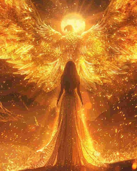 Goddess Of Freedom, Sun Goddess Aesthetic, Phoenix Goddess, Meditation Icon, Spiritual Art Soul, Angel Beauty, Phoenix Artwork, Fantasy Queen, Sacred Woman