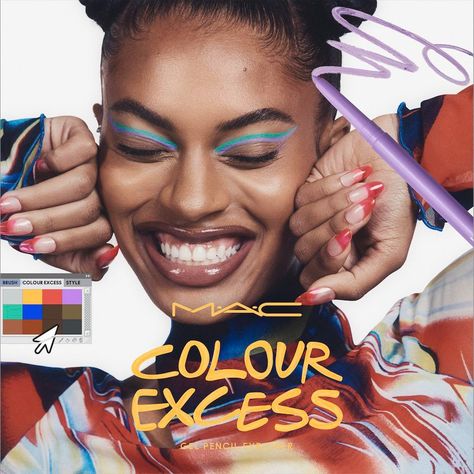 MAC Cosmetics: Color Excess Campaign 2022 (MAC Cosmetics) Mac Beauty, Beauty Campaign, Mac Beauty Products, Makeup Brands, Mac Cosmetics, Carnival Face Paint, Mac, Makeup, Beauty