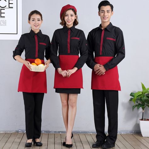 Bistro Uniform Ideas, Waitress Outfit Ideas, Pizza Uniform, Waiter Uniform Design, Restaurant Uniform, Waitress Outfit, Tea Business, Waiter Uniform, Professional Uniforms