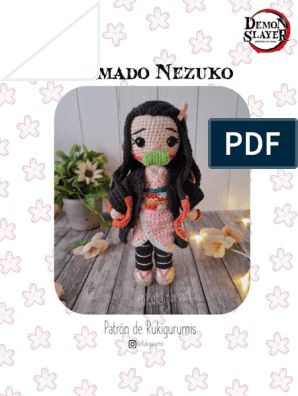 Crochet Nezuko, Nezuko Pattern, Inosuke Crochet Pattern, Nezuko Crochet Free Pattern, Crochet Nezuko Pattern, Crochet Anime Doll Free Pattern, Free Crochet One Piece Body Amigurumi, Crochet Hack, Green Frog