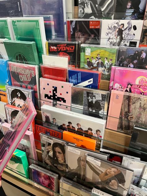 K-pop Store, K Pop Fan Aesthetic, K Pop Album Shelf, Pop Astethic, Annalise Core, K-pop Aesthetic, Kpop Fan Aesthetic, Lucia Core, K Pop Aesthetic