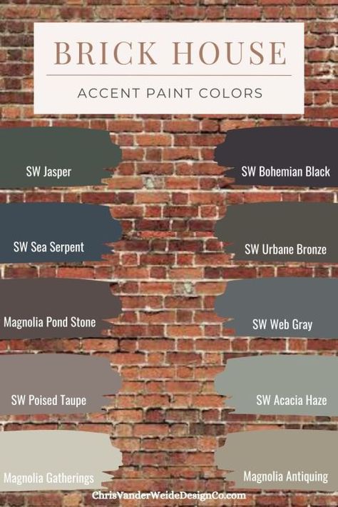 Red Brick House Accent paint colors trim door Brick House Paint Colors, Orange Brick Houses, Brown Brick Houses, Accent Paint Colors, Brick House Colors, Brick Ranch Houses, Accent Paint, Red Brick House Exterior, Red Brick Exteriors