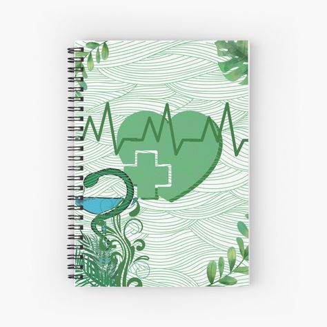 cool stuff for medical student, right? #medical #notebook #green Health Notebook Design, Emt Notes, Medical Notebook, Cover Page For Project, Medical Projects, Project Cover Page, Pink Scrapbook, Medical Journal, Creative Wall Painting