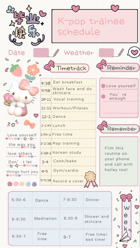 Korean Diet Planner, K Pop Diets, Kpop Trainee Schedule, K Pop Workout Routine, Trainee Kpop Schedule, Kpop Trainee Daily Schedule, Kpop Diets, Wonyoungism Tips, Kpop Trainee